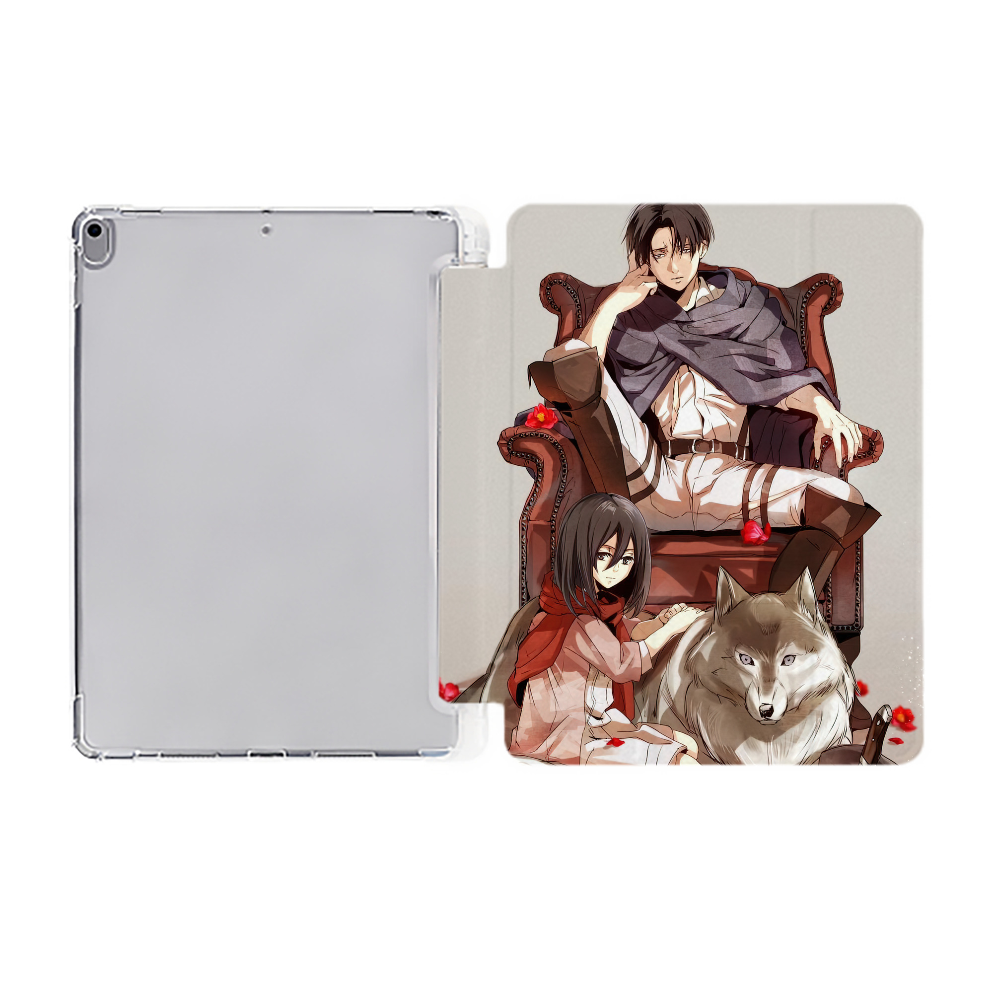 （画像用） 進撃の巨人 Attack on Titan IPad ケース ペン収納付き 三つ折りスタンド PUレザー×シリコン 対応機種9.5/10.5/10.9インチ